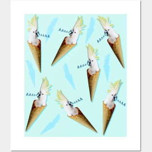 real ice cream cockatoo pattern Posters and Art